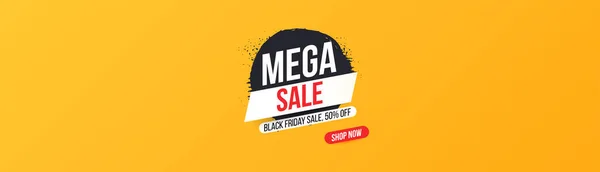 Horizontal Prägnante Banner Für Black Friday Und Mega Verkäufe Und — Stockvektor