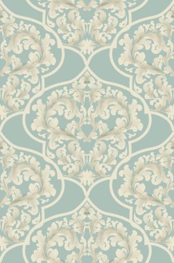 Barok Dikişsiz desen vektör. Kraliyet doku. Victoria kumaş dekorlar