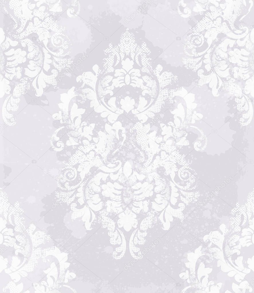 Elegant baroque pattern background Vector. Rich imperial decors. Royal victorian texture trendy colors