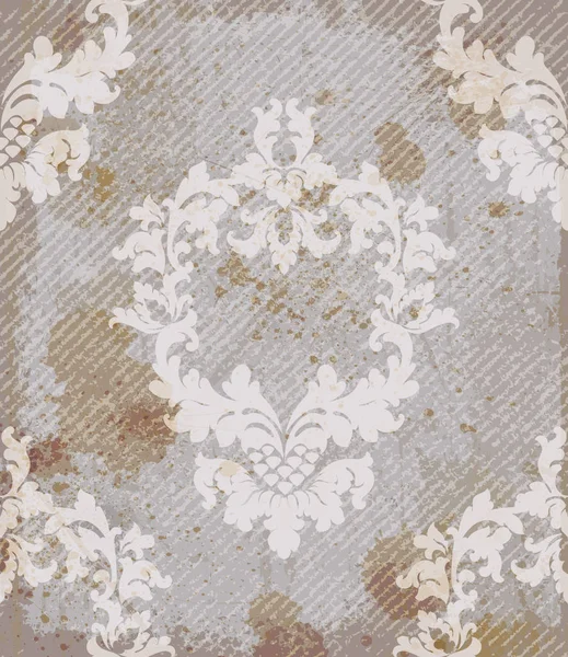 Vintage barroco patrón de fondo Vector. Rica decoración imperial con textura grunge manchada. Real textura victoriana colores de moda — Vector de stock