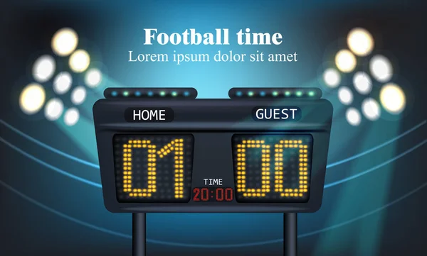 Tableau électronique pour score de match de football Vector — Image vectorielle