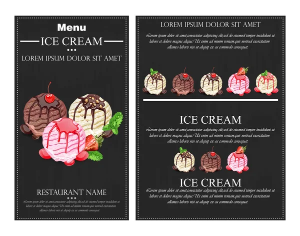 Dondurma kaşık toz vektör. Çikolata, vanilya ve çilek aromalı