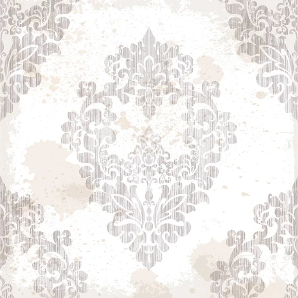 Vintage patrón barroco textura ornamento Vector. Textura de damasco real. Fondo de estilo victoriano. colores beige de moda — Vector de stock