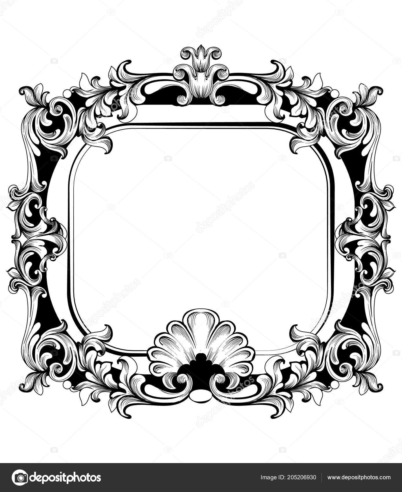 Baroque Mirror Frame Vector French Luxury Rich Intricate Ornaments Baroque Mirror Frame Vector French Luxury Rich Intricate Ornaments Victorian Royal Style Decor By Inagraur Ymail Com