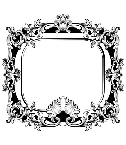 Barokní zrcadlo rám. Vektor francouzské luxusní bohaté složité ornamenty. Viktoriánský styl Royal dekory — Stockový vektor