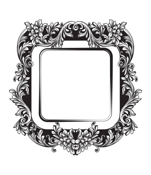 Barokk tükör keret. Vektoros francia luxus gazdag bonyolult dísztárgyak. Viktoriánus királyi stílusban dekorok — Stock Vector