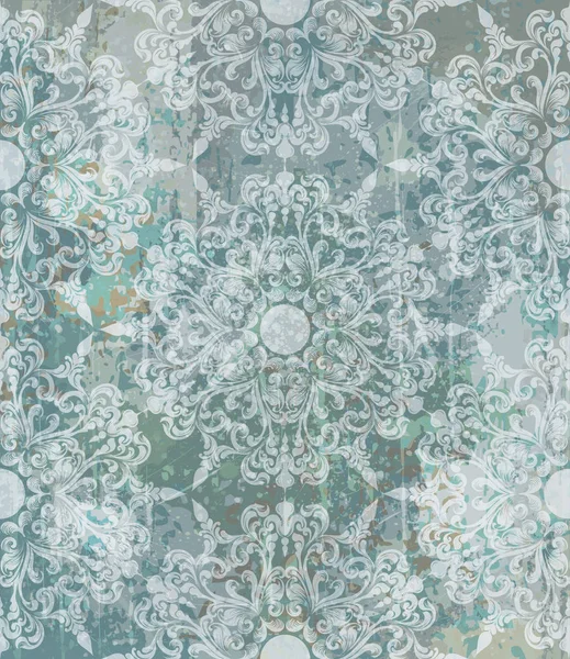 Modèle baroque vintage vecteur. Beau décor d'ornement. Arrière-plans de texture de luxe royal. Couleurs bleues — Image vectorielle