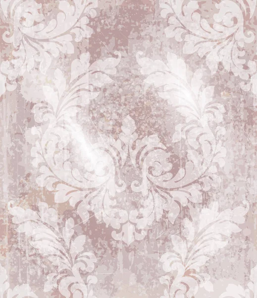 Padrão barroco vintage Vector. Bela decoração ornamento. Textura real de luxo fundos. Cores de pó rosa —  Vetores de Stock