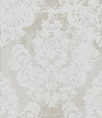 Damasko desenli vektör. Vintage Barok süsleme dekor. Kraliyet lüks doku arka planlar. Victoria görkemli dekorasyon Tekstil, kumaş, çini. Gri renkler