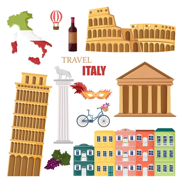Italie ensemble collection architecture et symboles vectoriel — Image vectorielle