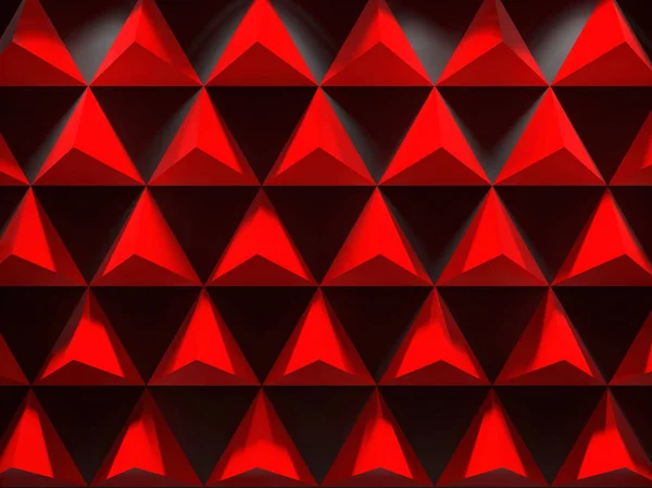 Red triangles abstract background 3d style illustration. Colorful red lights