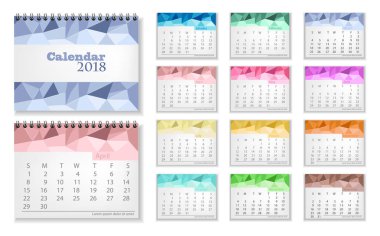 Takvim soyut tarzı tasarım vektör. 3D ayrıntılı çizimler