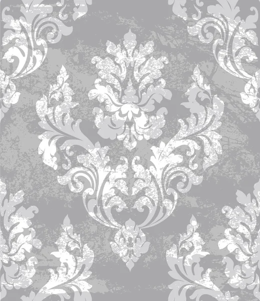 Damast sieraad Vector achtergrond. Stijlvolle royal decor. trendy grijze kleur texturen — Stockvector