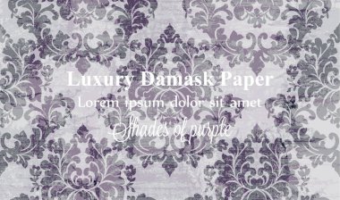 Lüks Damask süsleme desen vektör. Kraliyet dekor. İmparatorluk arka plan. Son moda renk dokular