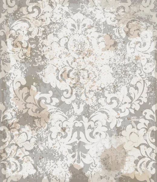 Damaškové ornament vzor vektor. Royal interiér. Imperiální pozadí. moderní béžová barva textury — Stockový vektor