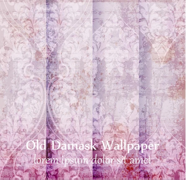 Old Damask ornamento Vector impostare sfondi. Modelli eleganti con decorazioni macchie. colori rosa pastello alla moda — Vettoriale Stock