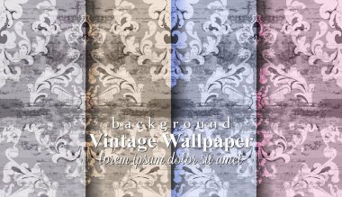 Vintage Şam koleksiyon küme. Barok desenleri vektör. İmparatorluk süsleme dekor. Kraliyet lüks doku arka planlar