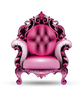 Barok pembe tekli 3d illüstrasyon vektör. Fransız lüks zengin karmaşık yapısı. Royal Victoria tarzı dekor ile lüks süsler