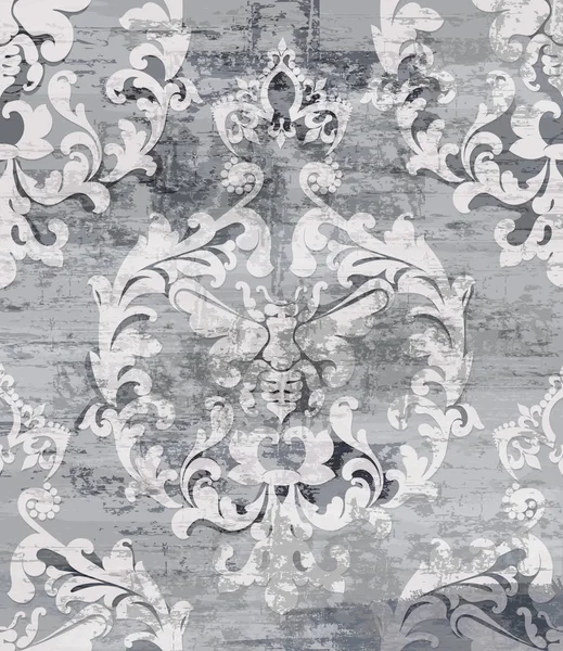 Patrón barroco vintage Vector. Hermosa decoración de adornos. Fondos de textura de lujo real — Vector de stock