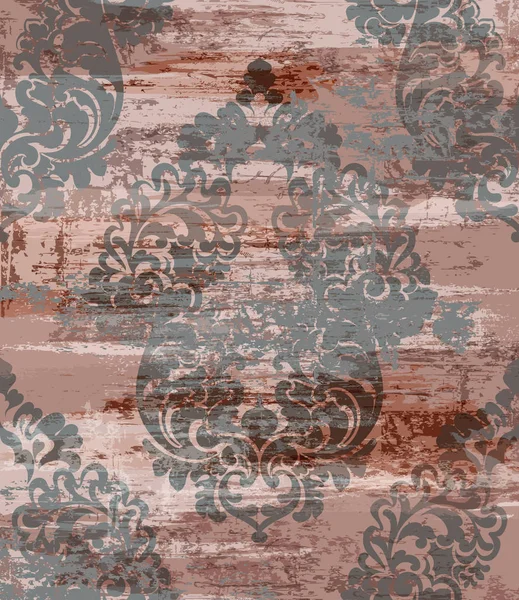 Vintage grunge barock mönster vektor. Vacker prydnad inredning. Royal luxury textur bakgrunder. Splash målade färger — Stock vektor