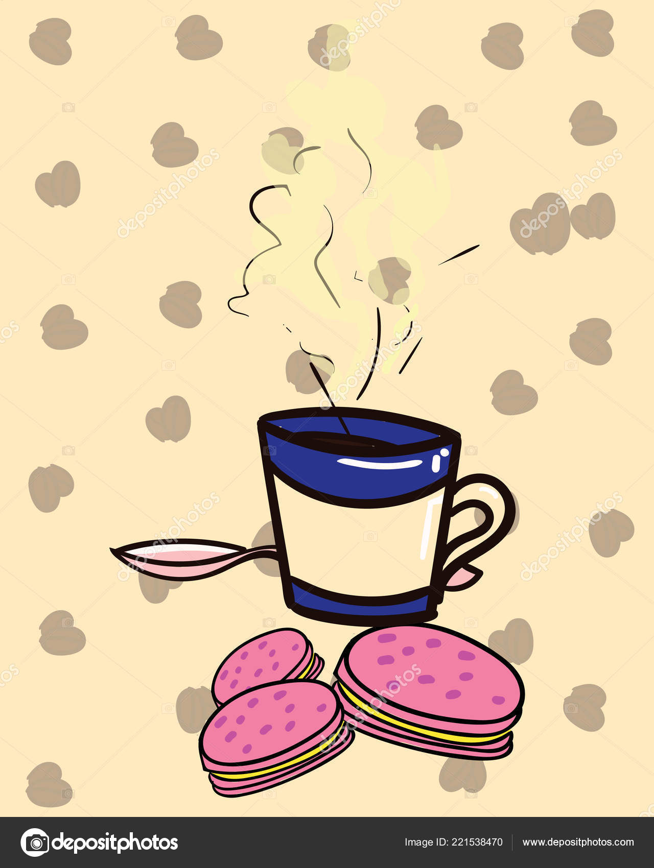 コーヒーと黄色のマカロンの背景のベクトル ストックベクター C Inagraur Ymail Com コーヒーと黄色のマカロンの背景のベクトル ストックベクター C Inagraur Ymail Com