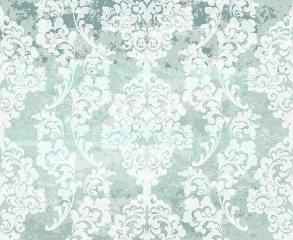 Vintage damasco fundo azul Vector. Decoração de fundo ornamento de luxo. Efeitos brilhantes — Vetor de Stock