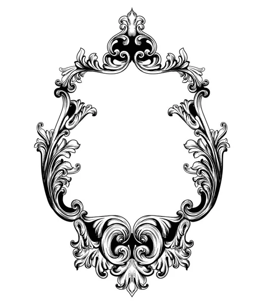 Cadre miroir vintage Vector. Baroque riches éléments de design décor. Ornement de style royal — Image vectorielle