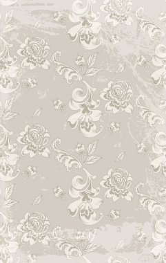 Vintage retro gül desen vektör Şam. Lüks süsleme arka plan çiçek dekorasyon. Pastel renk eski grunge efektler