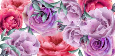 Bahar yaz çiçek suluboya vektör banner. Çiçek dekor posterler güzel vintage pastel renkler