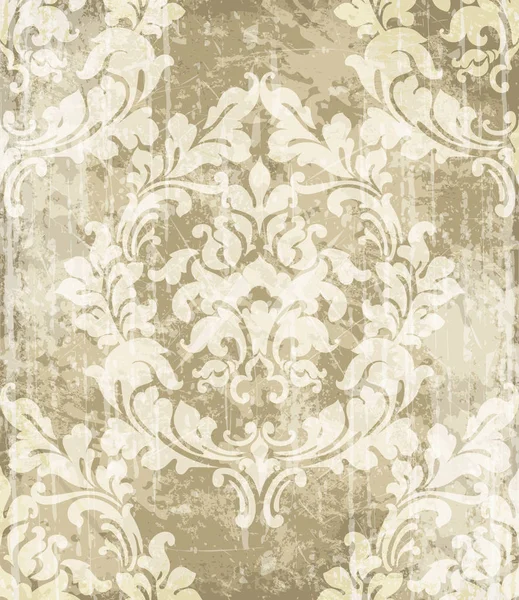 Vintage barock ornamenterade bakgrund vektor. Royal luxury konsistens. Elegant inredning design med gamla grunge effekter — Stock vektor