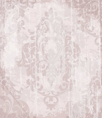 Vintage Barok Victoria davetiye vektör. Çiçek süsleme dekorasyon. Hafif pembe renk