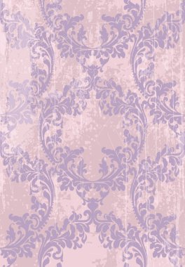 Vintage Baroque Victorian pattern Vector. Floral ornament decoration. Leaf scroll engraved retro grunge texture design. Light pink colors