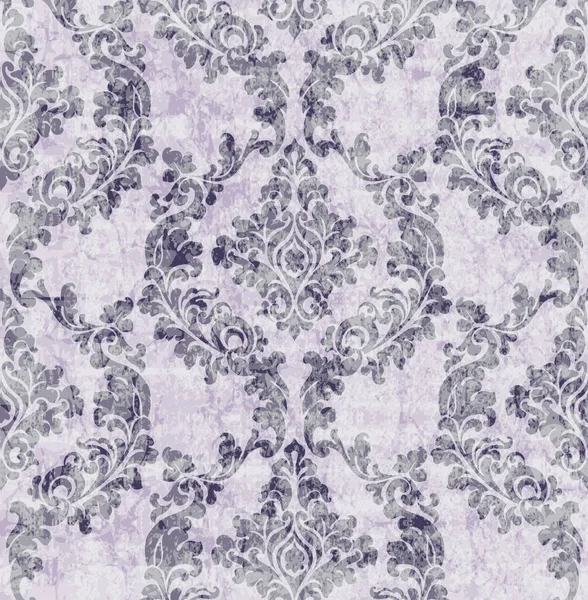 Vintage Damast gedeihen verzierte Mustervektoren. viktorianische königliche Struktur. Blume dekorative Gestaltung. lila Farbe Dekore — Stockvektor