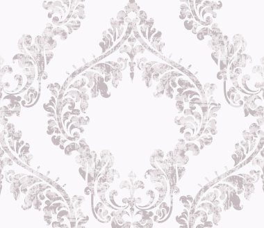 Vintage acanthus dekor desen vektör süslü. Victoria güzelleşmek Royal doku. Çiçek dekoratif tasarım. Açık pembe ve beyaz renkleri
