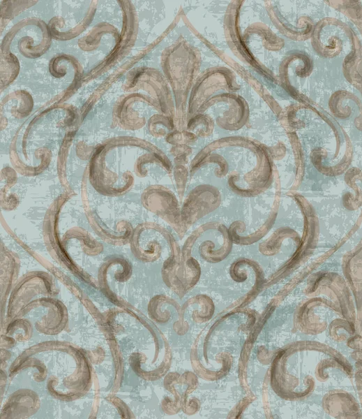 Vintage barroco ornamentado fundo aquarela Vector. Textura real de luxo. Design de decoração elegante com estilos antigos grunge. Cores pastel — Vetor de Stock