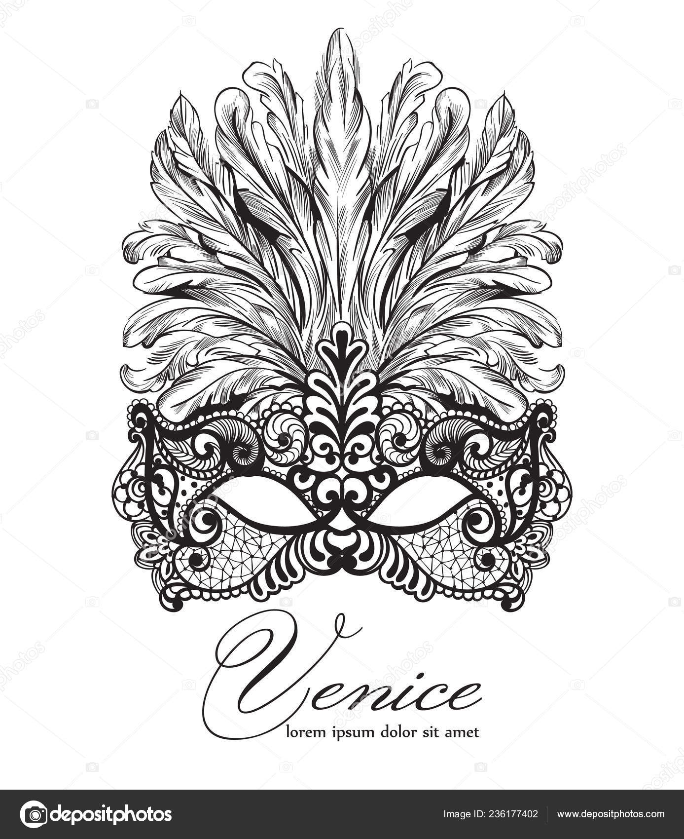Decoración De Máscaras De Carnaval Veneciano Y Cuentas. Fondo De Mardi Gras  Stock de ilustración - Ilustración de vector, vacaciones: 267729676