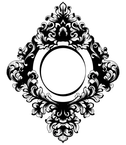 Espelho barroco vintage frame.Vector. Português Francês Luxo rico ornamentos intrincados. Estilo Real vitoriano decorações —  Vetores de Stock