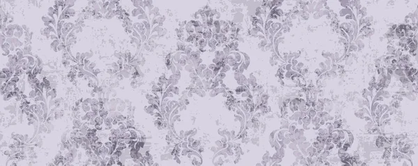 Rococo mönster textur vektor. Blommig prydnad dekoration. Royal ement. Victorian graverade retrodesign. Vintage tyg inredning. lila färger — Stock vektor