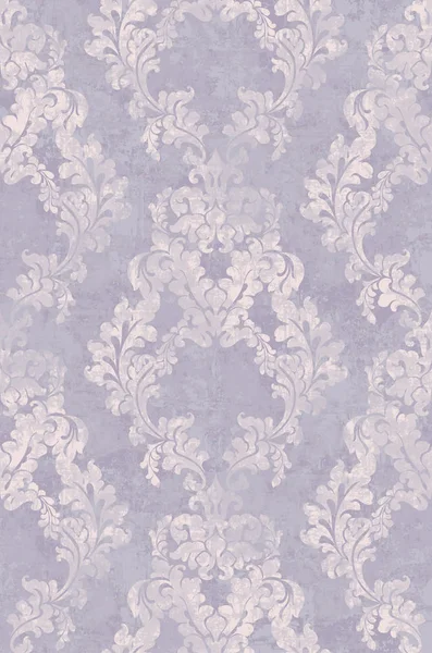 Texture motif rococo Vecteur. Décoration ornementale florale. Éléments royaux. Design rétro gravé victorien. Décor vintage en tissu. couleurs violettes — Image vectorielle