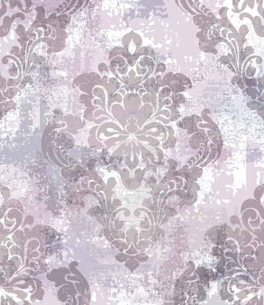 Rococo texture pattern Vector. Floral ornament decoration old effect. Victorian engraved retro design. Vintage fabric decors. Lavender colors — Stock Vector