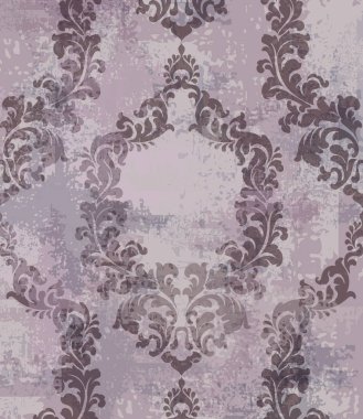 Klasik doku deseninin vektör. Çiçek süsleme dekorasyon eski etkisi. Victorian retro tasarım kazınmış. Vintage kumaş dekorlar. Lavanta renkleri