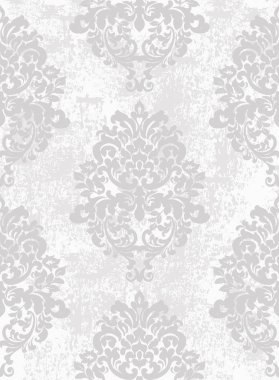 Barok grunge doku deseninin vektör. Çiçek süsleme dekorasyon eski etkisi. Victorian retro tasarım kazınmış. Vintage kumaş dekorlar. Lüks kumaşlar