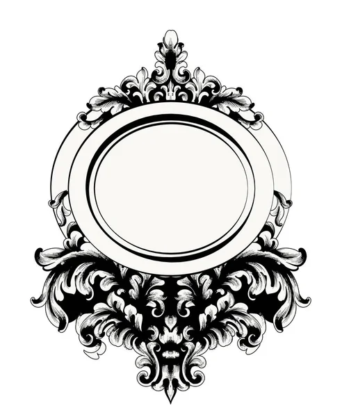 Πλαίσιο καθρεφτών μπαρόκ. Γαλλική πολυτέλεια πλούσια περίτεχνα στολίδια φορέα. Βικτοριανό ύφος βασιλικό ντεκόρ — Διανυσματικό Αρχείο
