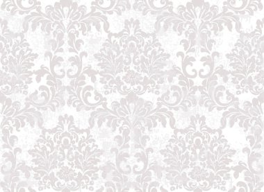 Rokoko Barok doku deseninin vektör. Çiçek süsleme dekorasyon. Victorian retro tasarım kazınmış. Vintage kumaş dekorlar. Lüks kumaşlar