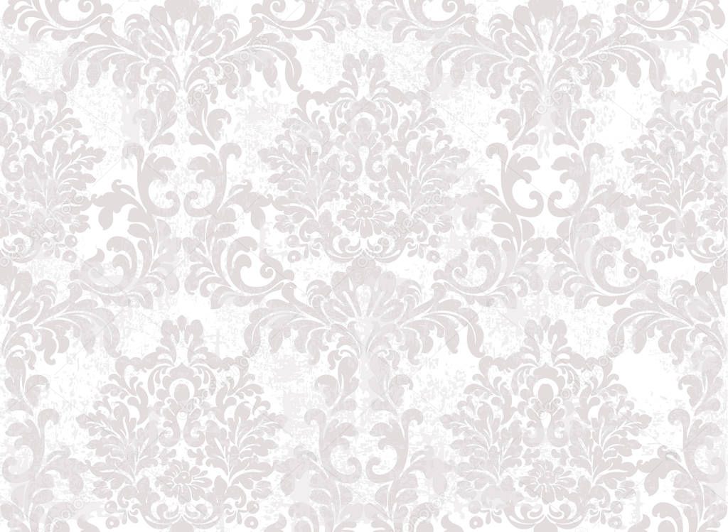 Rococo Baroque texture pattern Vector. Floral ornament decoration. Victorian engraved retro design. Vintage fabric decors. Luxury fabrics