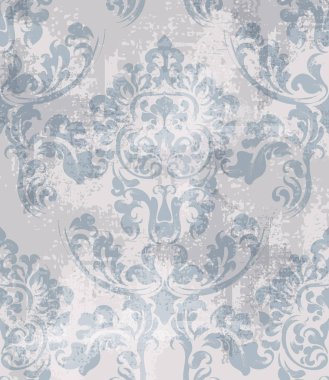 Rokoko Barok doku deseninin vektör. Çiçek süsleme dekorasyon. Victorian retro tasarım kazınmış. Vintage kumaş dekorlar. Lüks kumaşlar