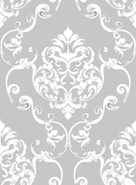 Patrón de textura barroca rococó Vector. Adornos florales. Diseño retro grabado victoriano. Decoraciones de tela vintage. Tejidos de lujo — Vector de stock