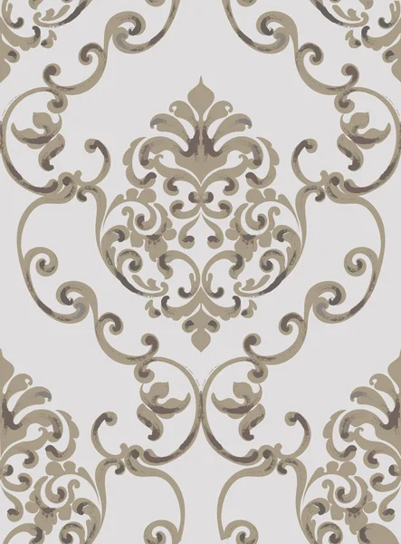 Rococo Baroque texture motif vectoriel. Décoration ornementale florale. Design rétro gravé victorien. Décors vintage en tissu. Tissus de luxe — Image vectorielle