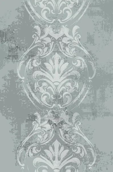 Barock texturmönstret vektor. Blommig prydnad dekoration. Victorian graverade retrodesign. Vintage tyg dekorer. Lyxiga tyger — Stock vektor
