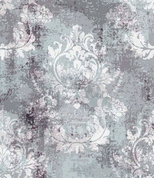 Barok doku deseninin vektör. Çiçek süsleme dekorasyon. Victorian retro tasarım kazınmış. Vintage kumaş dekorlar. Lüks kumaşlar